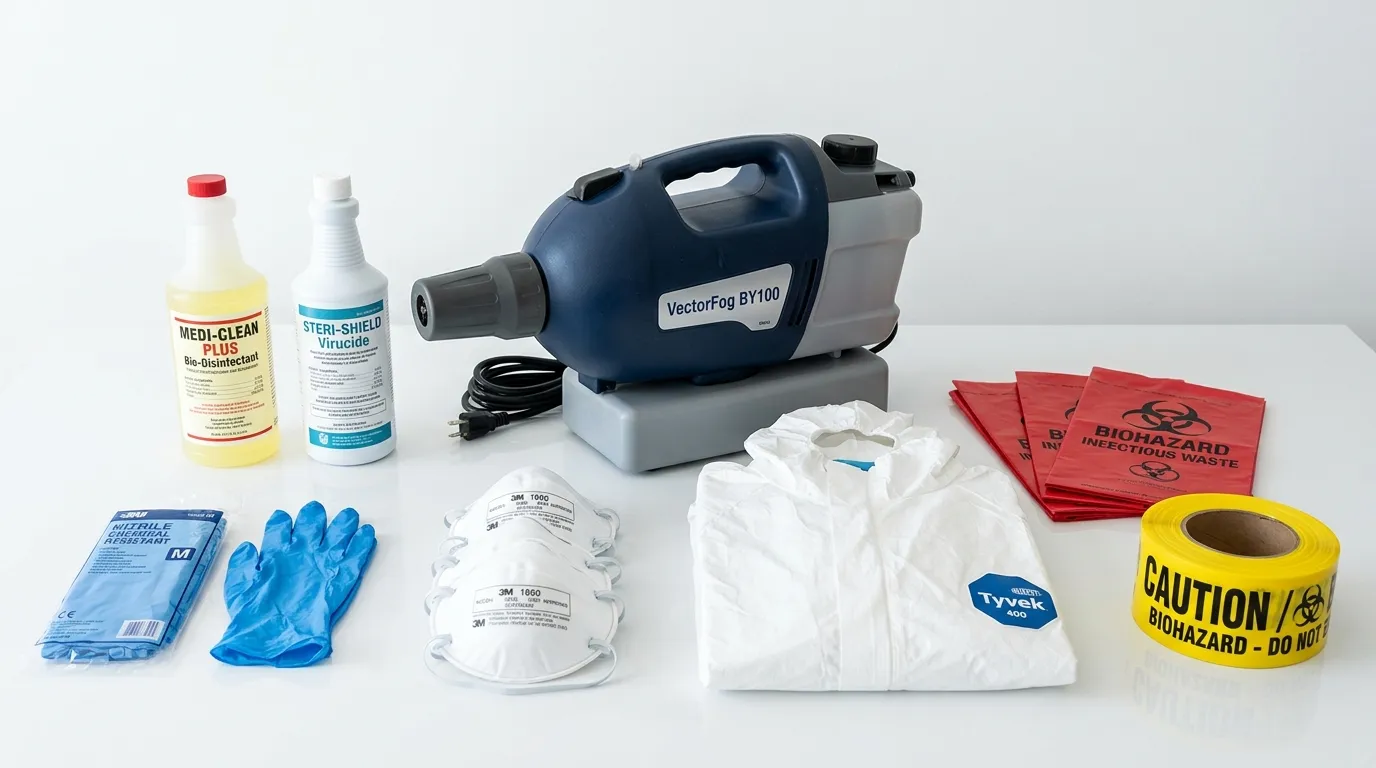 Professional biohazard remediation crew working in Hampton